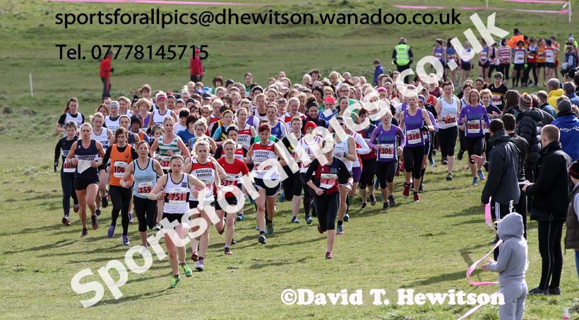 Senior womens start NEHL Wrekenton, Gateshead. 2014 NEH, Wrekenton. Photo: David T. Hewitson/Sports for All Pics